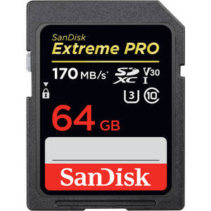 SanDisk, 64GB Extreme Pro Memory Card, UHS-I SDXC