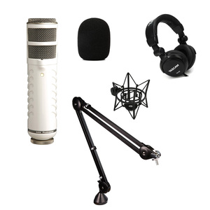 Røde Podcaster Mic Kit w/ Podcaster USB Mic, Boom Arm, Clamp & Over-Ear Headphones